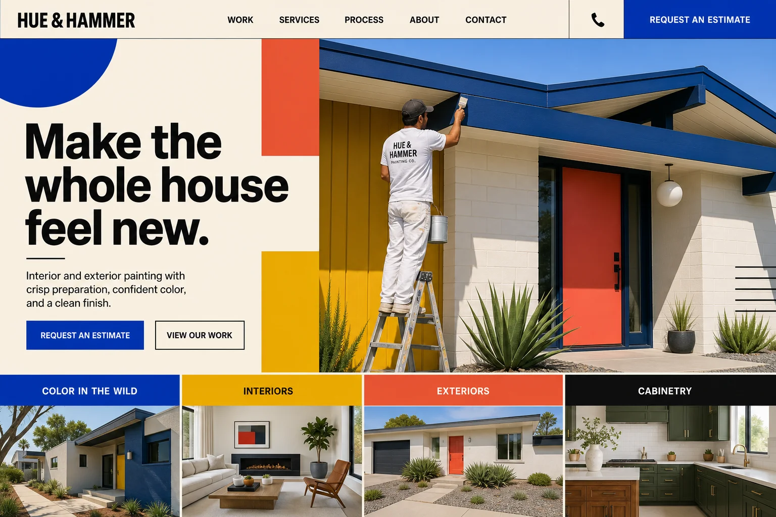 Custom website concept for a painting business