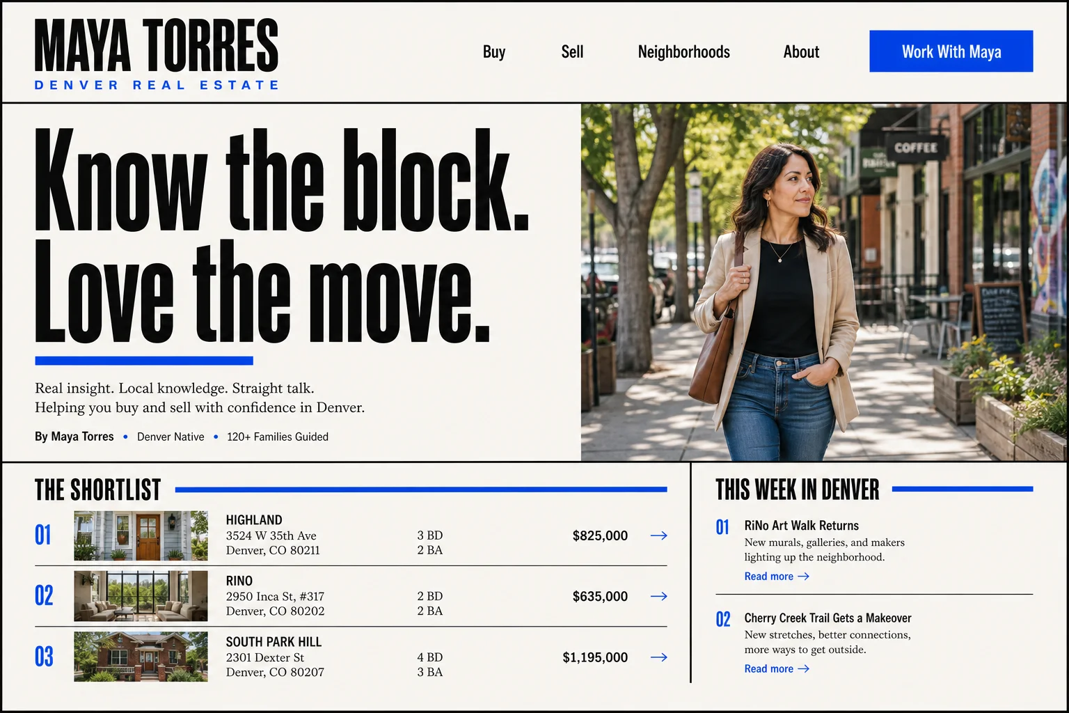 Custom website concept for a real estate business